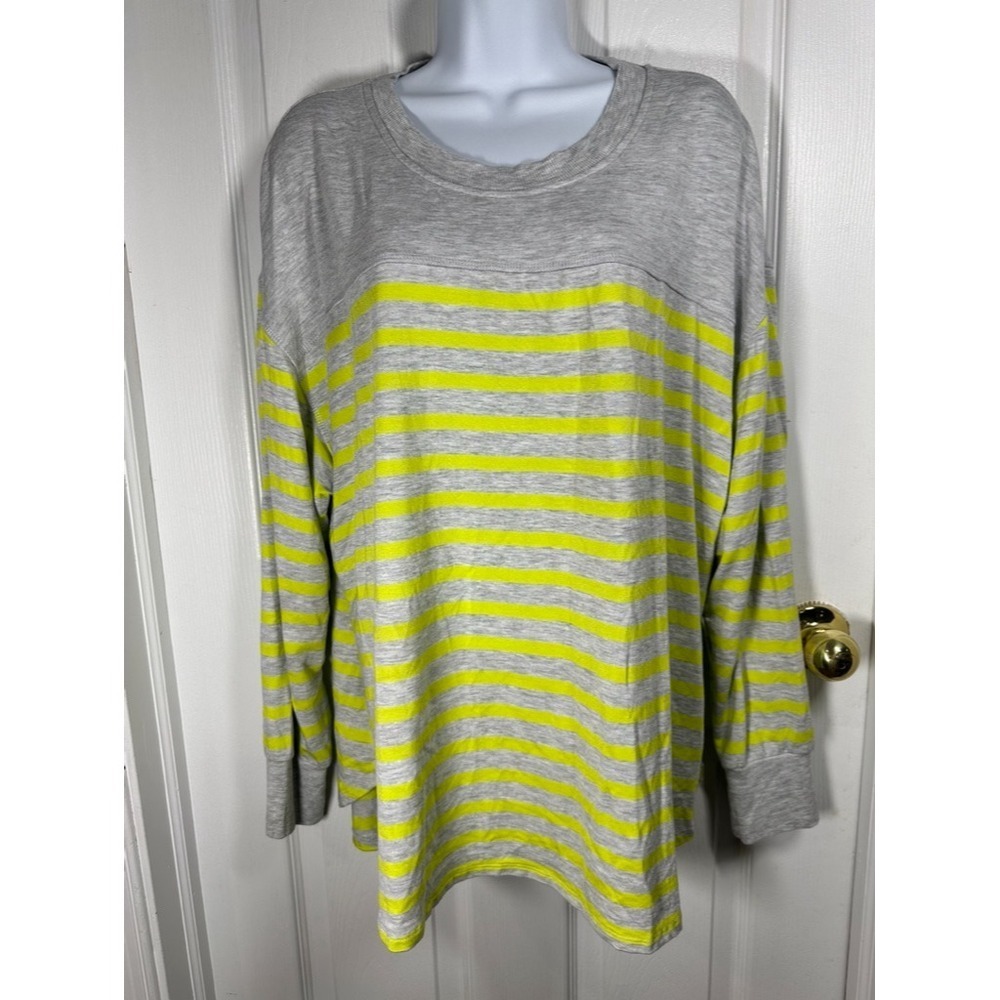 Workshop Republic Clothing Striped Long Sleeve Top Comfy Casual‎ 2X
